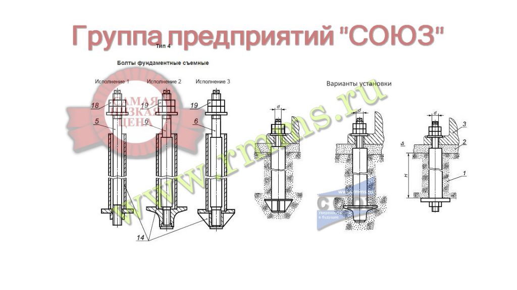 фундаментный болт тип 4