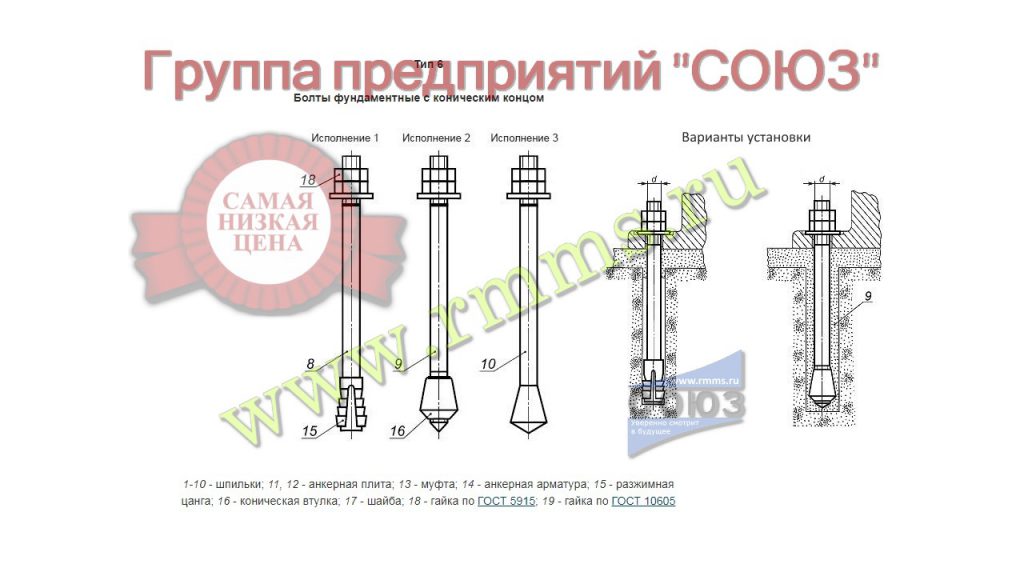 фундаментный болт тип 6